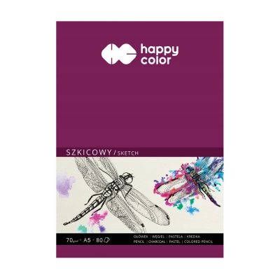 Szkicownik klejony A5 80 arkuszy 70g Happy-color